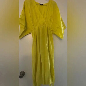 Yellow Italian linen dress